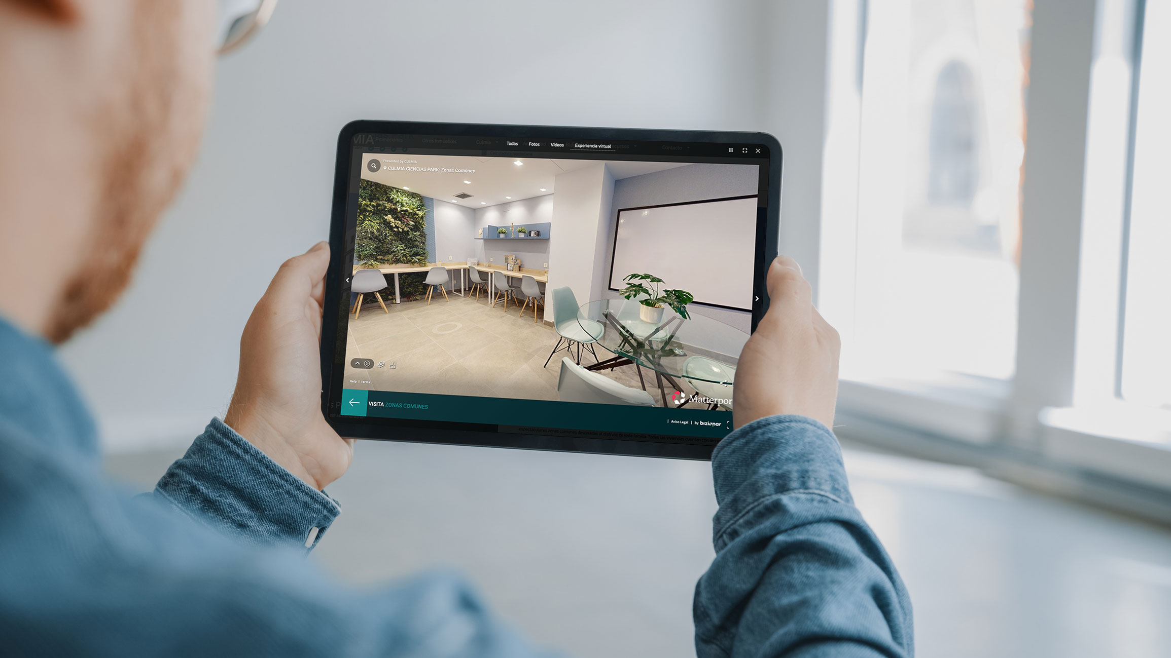 Realidad virtual vista en tablet
